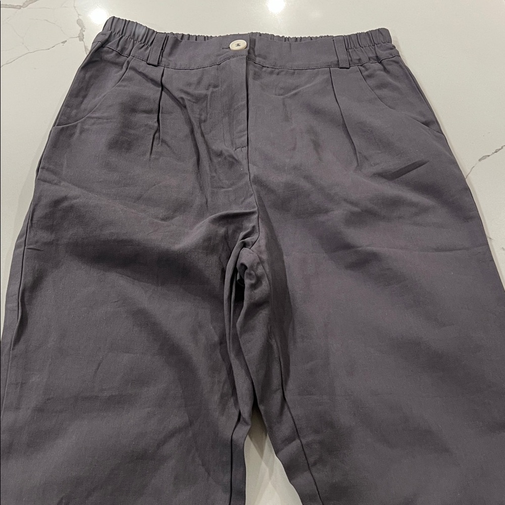Gray Pleated Pants